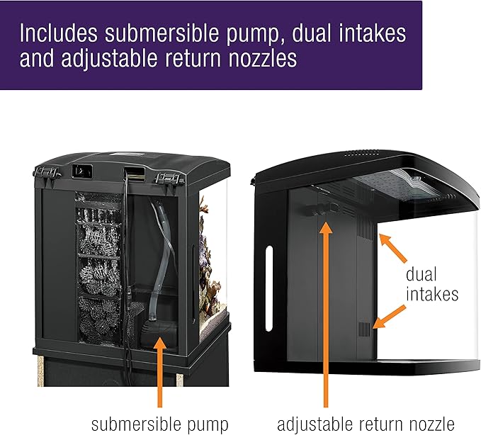 Coralife LED BioCube Aquarium Fish Tank Kit for Saltwater, Marine, Reef or Live Plants, 16 Gallon