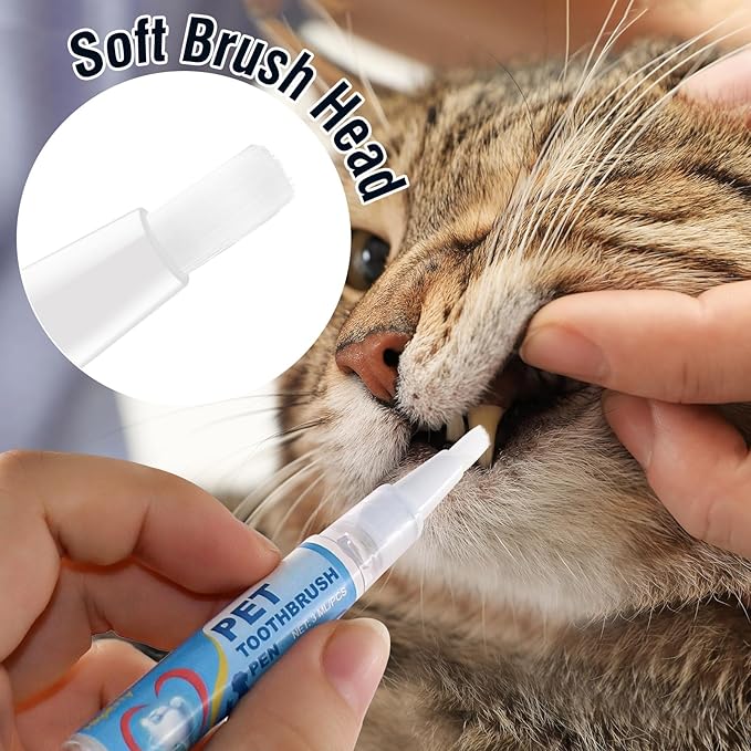 3PCS Pet Toothbrush Pen,Teeth Brightening Pen for Dog-Pet Dog/Cat Teeth Cleaning Pen for Dental Care,Dogs Cats Natural Plants Tartar Remover Tool