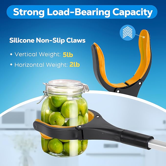 Grabber Reacher Tool - 32” Extra Long Foldable Gripper and Reaching Tool - Heavy Duty Pick Up Stick Grabbers for Seniors, Trash, Surgery Recovery Must Haves Gifts (Orange)