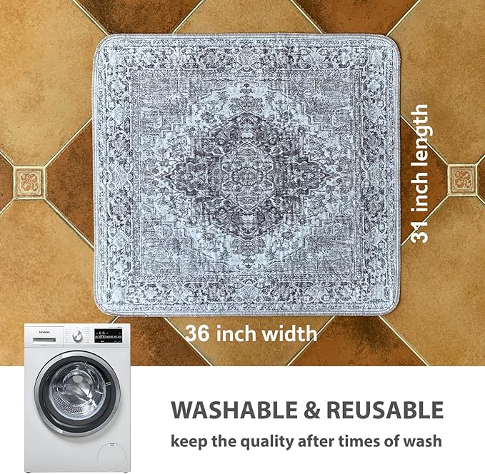 nunubaby Washable Pee Pads for Dogs, Stylish, Non-Slip and Leak-Proof Pee Pads. Reusable Potty Pads for Dogs for Crates and Floors.(Gray/Geo, 31" x36")