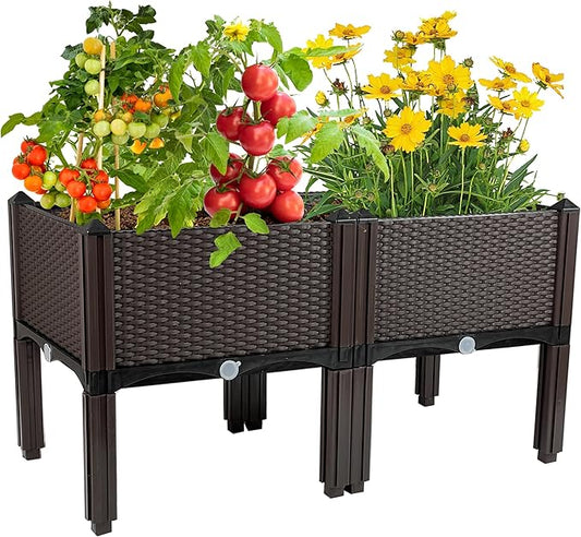 Raised Garden Bed with Legs Planters for Outdoor Plants pots Elevated Garden Boxes Garden Patio Balcony Deck to Planting Flowers Vegetables Tomato and Herbs