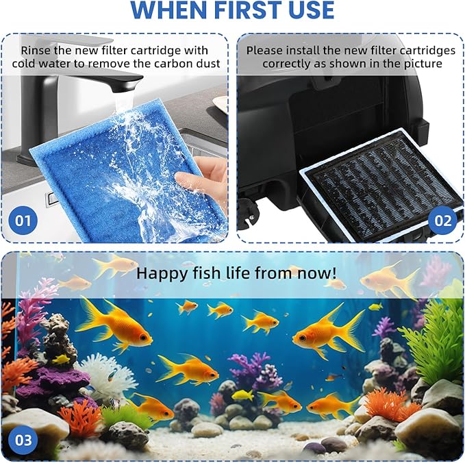 12 Pack Aquarium Filter Cartridges Designed for Maruneland Penguin Power Filter, Compatible with Marineland Penguin Power Filters 200/350, for Tech EZ-Change #3