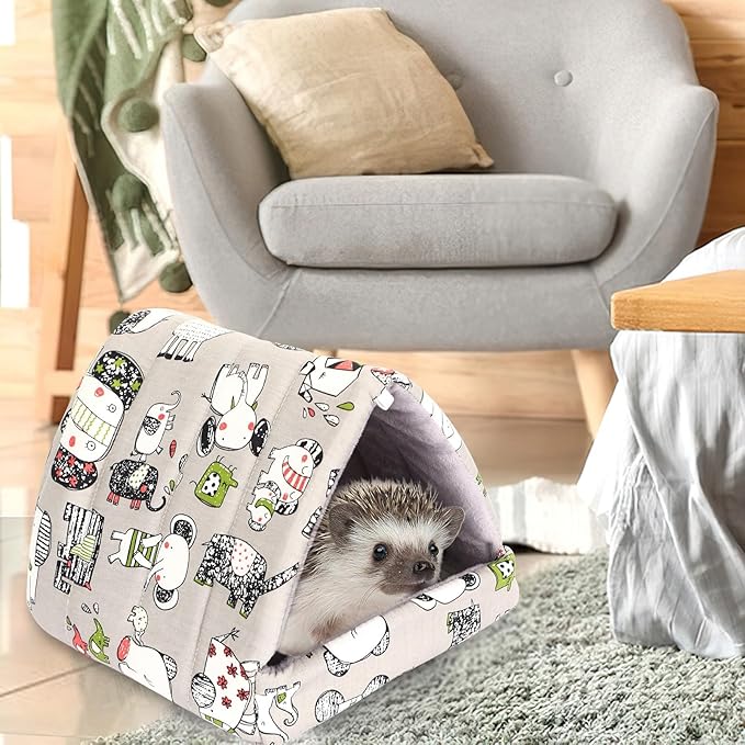 UPINS Guinea Pig Hideout,Guinea Pig Bed Washable Small Animal House Cage Accessories for Mouse Chinchillas Hamsters Hedgehogs Ferrets Bearded Dragons and Rats