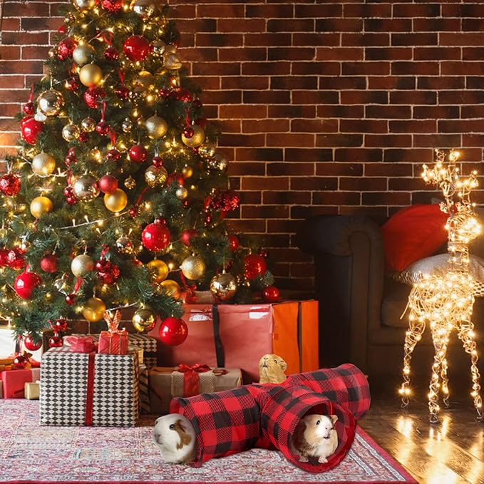 Rypet Guinea Pig Tunnels & Tubes Collapsible 3 Way Small Animals Hideaway Activity Tunnel Toys for Guinea Pig Chinchilla Ferret Hamster