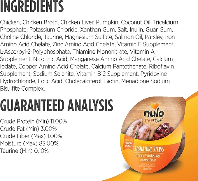 Nulo Freestyle Cat & Kitten Wet Cat Food Signature Stew, Premium All Natural Grain-Free Cat Food Topper with No Added Minerals or Preservatives and High Animal-Based Protein 12 Count (Pack of 1)