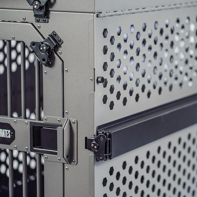 ROCK CREEK CRATES Collapsible Dog Crate: Meticulously Engineered, Durable Aluminum Construction, Non Slip Feet | 10 Year Warranty | Ideal for Indoor & Vehicle Use (Midnight Black, 30 Inch)