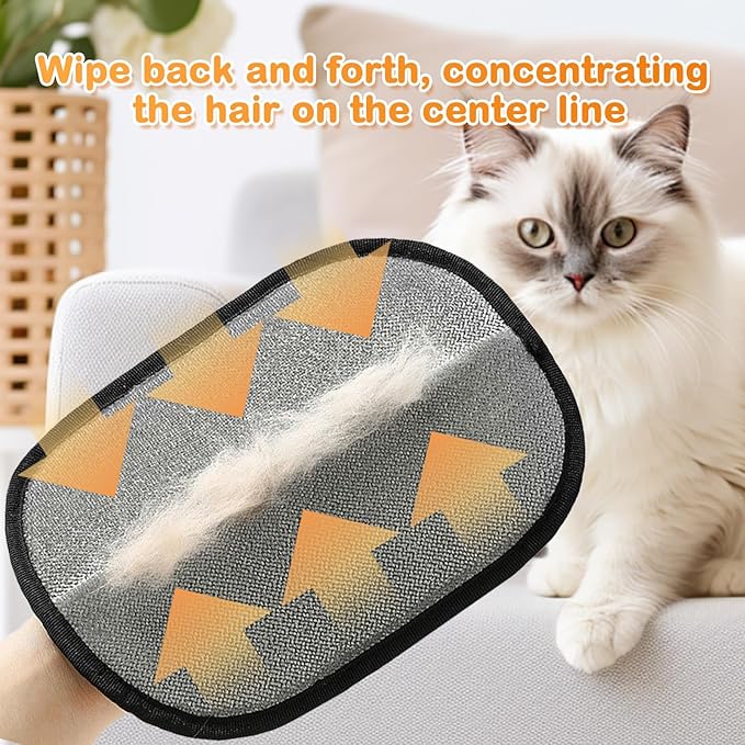Pet Hair Removal Glove, 2025 New Reusable Electrostatic Glove for Cats & Dogs, Effective Pet Hair Remover for Furniture, Couch, Carpet, and Car Seats (3PCS)