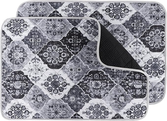 IEUUMLER Washable Pee Pads for Dogs, 2 Pack Reusable Pee Pads for Dogs Non-Slip Grip, Super Absorbent Waterproof Puppy Pads for Potty Training, Playpen, Crate, Whelping Box EU011 Black Grey, 36x24