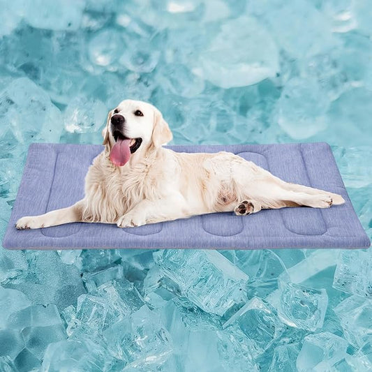 Cooling Mat for Large Dogs - Double-Sided Waterproof & Cool, Q-MAX>0.47, Portable Dog Cooling Mat for Summer. (L (36''x23''))