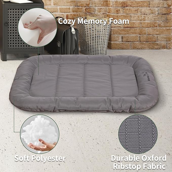 KHONSU PET Durable Dog Bed Tough and Tear Proof Dog Crate Bed, 800lbs Tear Strength PVC-Backed Waterproof Ped Bed Mat Indoor & Outdoor Use for Dogs up to 35 lbs