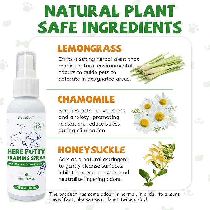 Dog Potty Spray Set, No-Go Spray & Potty Training Spray, Puppy Essentials, Stops Urination & Marking, Indoor and Outdoor Use (3.38 fl oz)