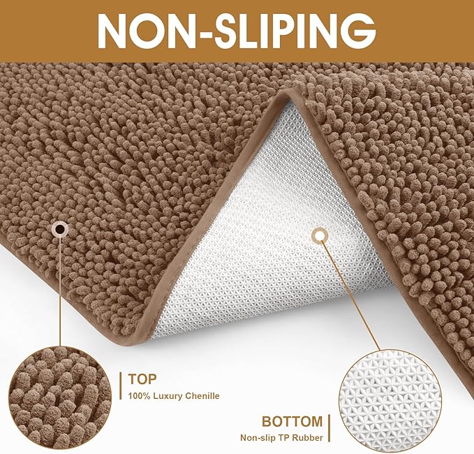 IM HOME Extra Large 71" x 25" Camel Dog Door Mats for Muddy Paws, Chenille Absorbent Dog Mat, Non Slip Heavy Mud Mat for Dogs, Soft Pet Bed Mat for Entryway, Mud Paws, Inside Floor