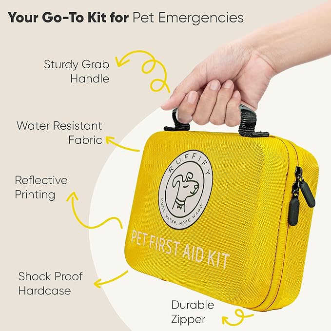 Pet First Aid Kit for Dogs & Cats – 27 Key Items Emergency Kit with Mini Pouch for Boating, Sailing, Home, Office, Travel, Vacations & Outdoor Adventures