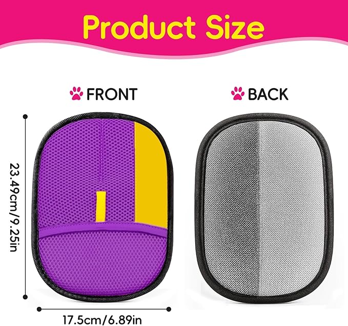 Upgraded pet Hair Removal Gloves, Reusable pet Hair Removal Gloves, Powerful cat and Dog Hair Removal, Suitable for Clothes、Sofas、Carpets、car Seats etc. (2PCS Purple)