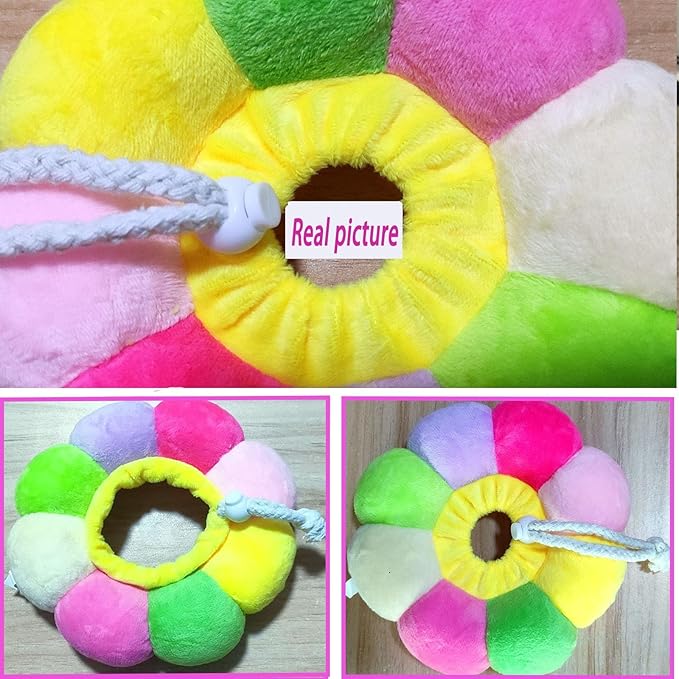 Rabbit Cat Cone Collar Soft,Adjustable Cat Recovery Wound Healing Accessory,Cats Cones to Stop Licking,for Chinchilla,Guinea Pigs,Bunny,Kitten Donuts Collar After Surgery(X-Small)