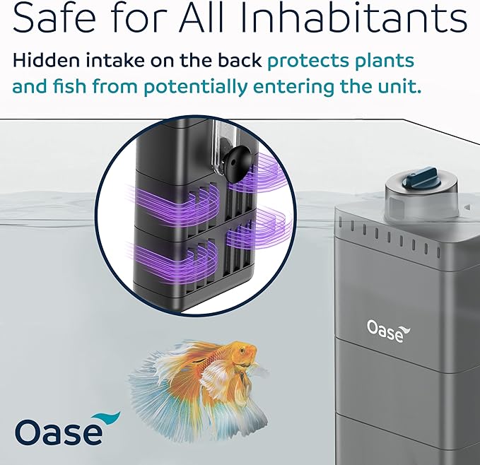 OASE EcoFlow 100 Internal Aquarium Filter, for Freshwater and Saltwater Tanks Up to 26 Gallons, Quiet, Customizable Water Flow, Multi-Stage Filtration