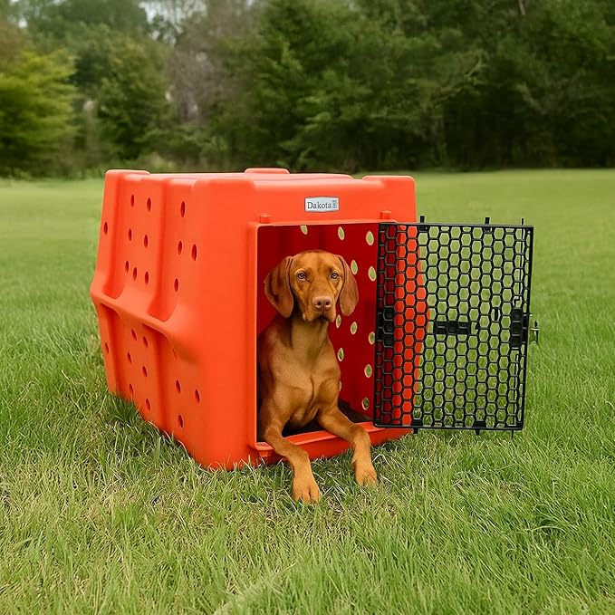 Dakota 283 Crate - Canine Rough and Tough Economy Kennel (Orange, Large)