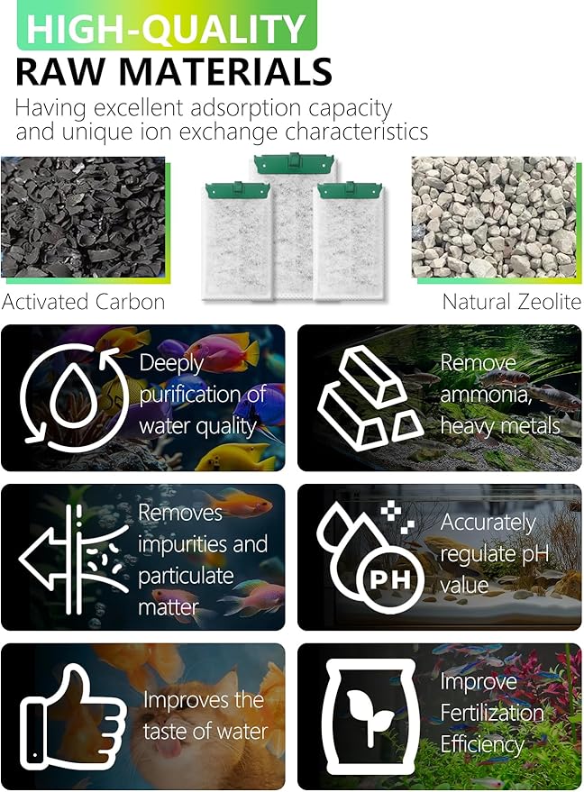 Medium Aquarium Filter Cartridges Compatible with Tetra Whisper Bio-Bag Filters, Fish Turtle Tank Assembled Filters for Tetra Whisper Power Filter 10i IQ10 PF10 & ReptoFilter (MEDIUM-12 Pack)