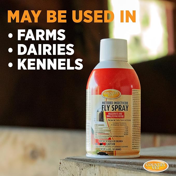 Metered Insecticide Fly Spray - 6.4 oz (Case of 12) - 342050CVA - Kills GNATS and Small Flying Moths