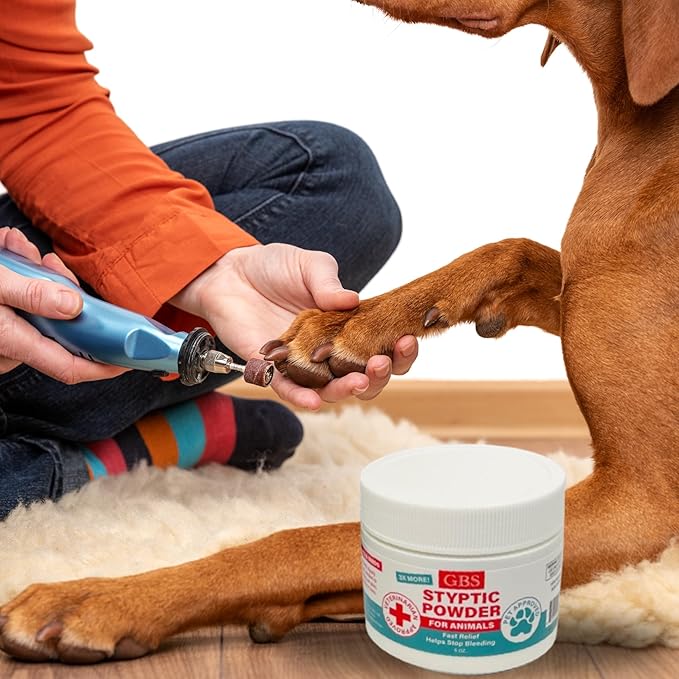 G.B.S 5 oz Styptic Powder for Dogs, Cats & Birds – Quick Blood Clotting for Nail Clipping, Minor Cuts, Tail Docking & Wing Clipping – Pet First Aid Hemostatic Powder with Sealed Top & Scoop (3)