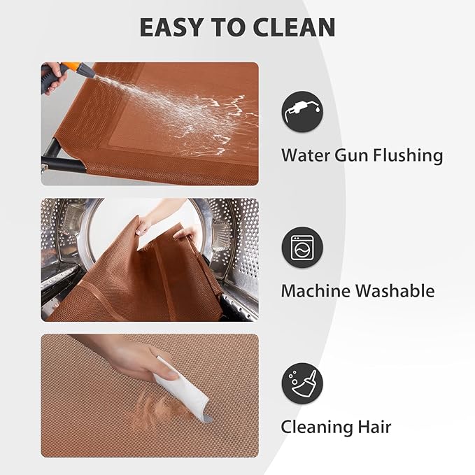 RRPETHOME Large Elevated Cooling Dog Bed, Raised Dog Cot Beds for Large Dogs, Elevated Outdoor Pet Cot, Chew Proof Portable Cooling Pet Cot with Skid-Resistant Feet and Breathable Mesh