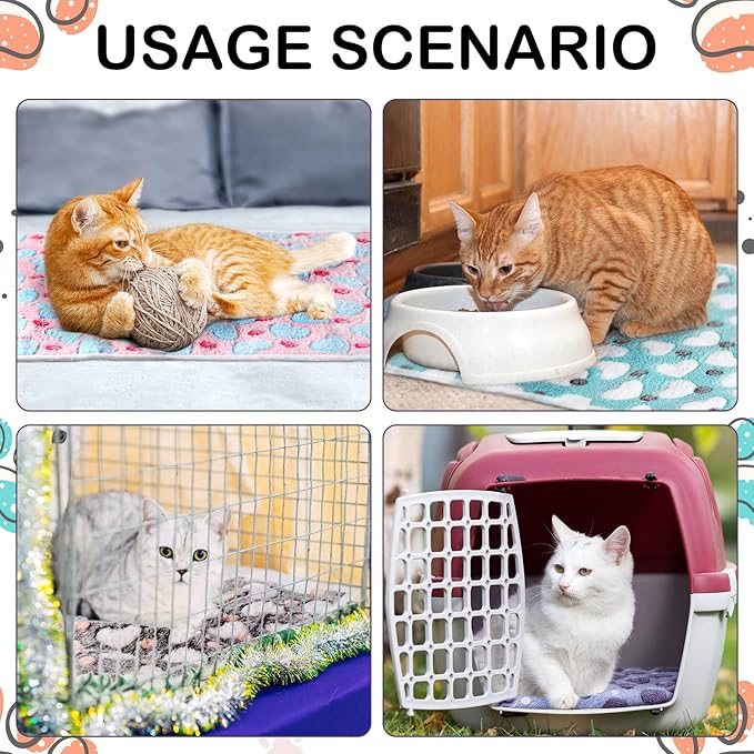 Reginary 4 Pcs Waterproof Guinea Pig Blankets Washable Small Animal Fleece Bedding Absorbent Guinea Pig Cage Liners Reusable Pet Pee Pad Sleep Mat for Hamster Ferret(Heart Pattern,12 x 12 Inch)