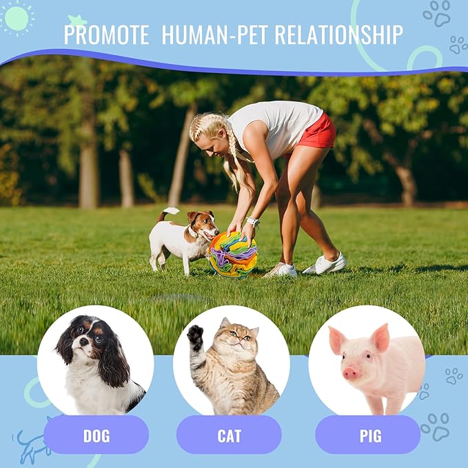 Pet Snuffle Ball, Puzzle Sniffing Interactive Dog Ball for Blind Dogs Training Stress Relief Dog Enrichment Toys Treat Machine Washable (Sweet Purple, 10cm)