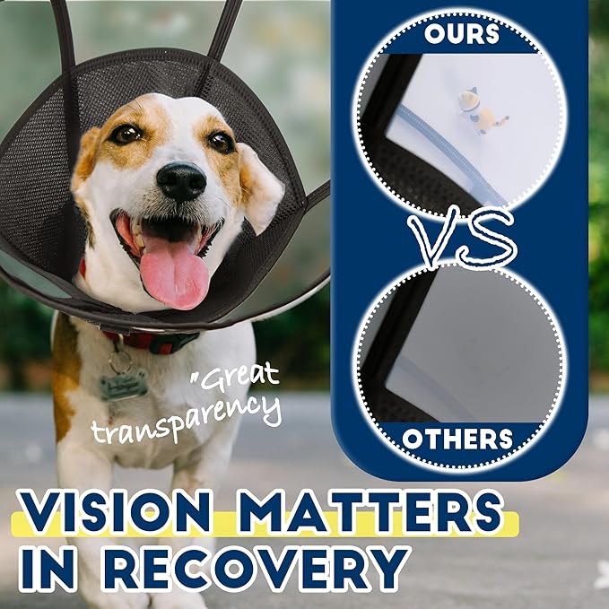 Soft Dog Cone Collar, Comfortable Pet Recovery Neck Collars After Surgery for Large Medium Dogs, Plastic Breathable Elizabethan Dog Head Circle Stop Licking, Adjustable Cones 25cm /10" Long (L Pink)