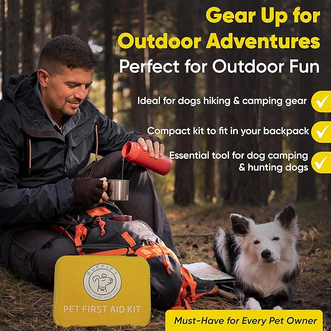 Pet First Aid Kit for Dogs & Cats – 27 Key Items Emergency Kit with Mini Pouch for Boating, Sailing, Home, Office, Travel, Vacations & Outdoor Adventures