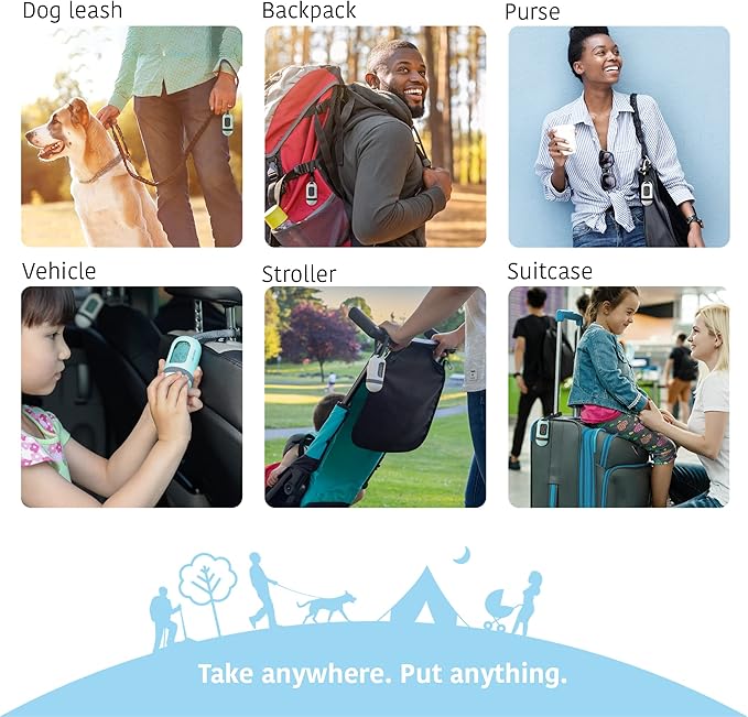 SVD.PET [2-Pack] Retractable Waste Bag Dispensers Gift Set, 2 Pet Waste Bag Holders with 60 large Waste Bags, Dog Walking Accessory Gift Value Pack (Black & Columbia Blue)