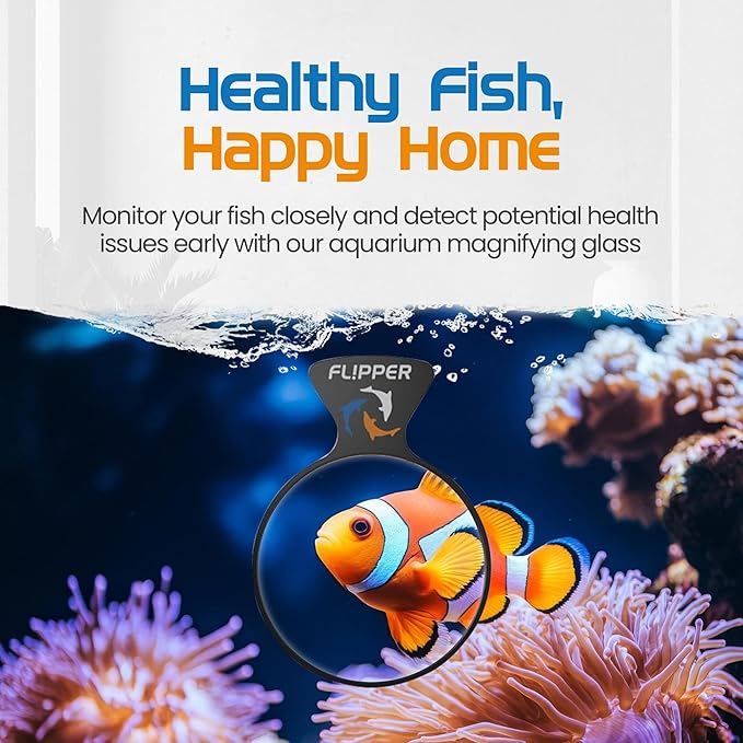 FL!PPER Flipper DeepSee Viewer MAX 5" Black - Coral and Fish Magnifier for Reef Tank and Freshwater Aquarium Photography and Videography - Magnetic Magnifying Glass