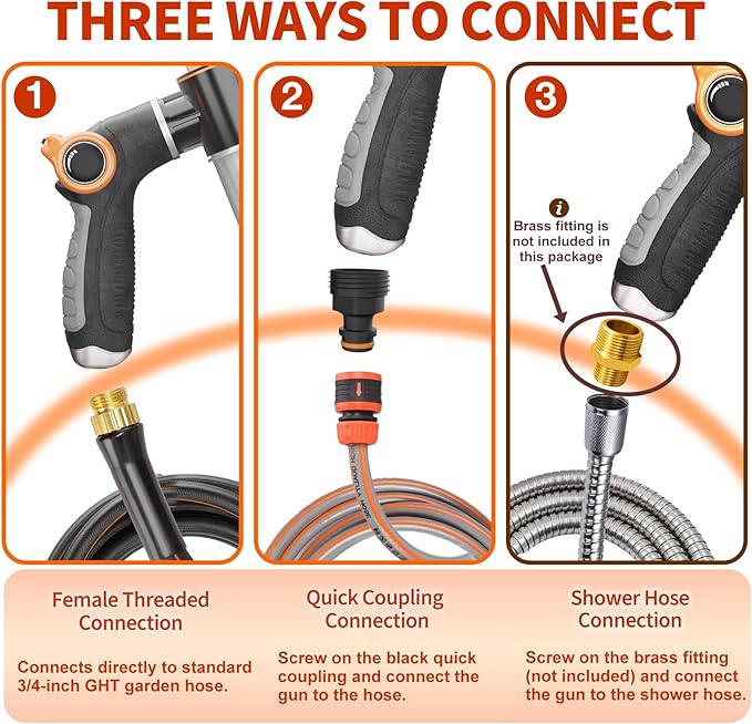 Upgraded Dog Washing Hose Attachment, Dog Shower Attachment, 8-in-1 Mode Dog Shampoo Sprayer with 3.5oz 100cc Soap Dispenser, for Pet Washing Irrigated Lawn Patio Car Cleaning