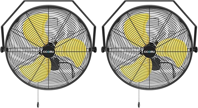 5400 CFM 20" Outdoor Wall Mount Fans with 2 Pack, High Velocity 3-Speed Waterproof Professional Outdoor Fan, Heavy Duty Industrial Wall Fan for Patio, Commercial, Gazebo, and Garage, UL Listed