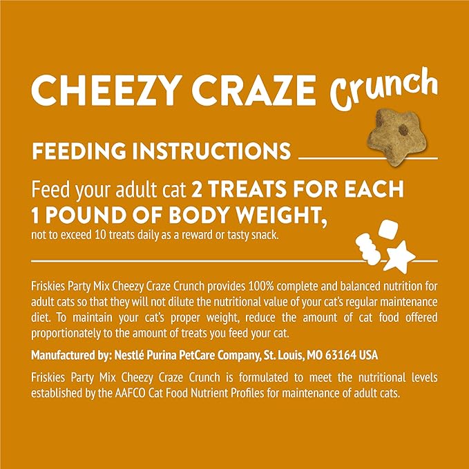 Purina Friskies Cat Treats, Party Mix Cheezy Craze Crunch - 20 oz. Pouch