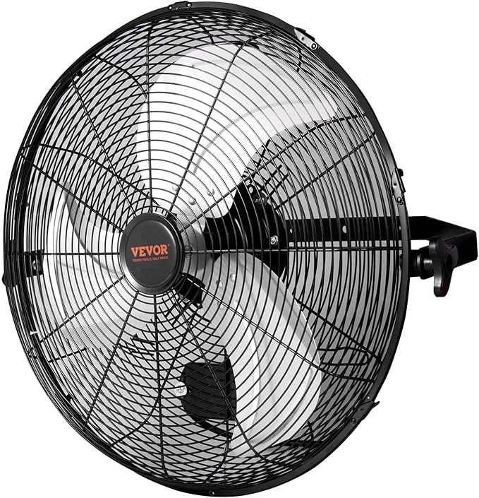 VEVOR 18 Inch Industrial Wall Mount Fan 2PCS, High Velocity 4000 CFM with 3-Speed Manual Control & 360° Tilt Adjustment, for Indoor Use, Warehouse, Workshop, Basement, and Commercial Spaces