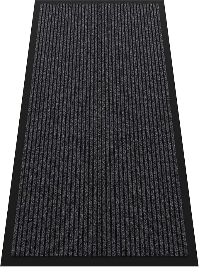 Indoor Outdoor Door Mat, 4’ x 2' Doormat for Entryway, Rubber Backing Non Slip Front Door Mat Outside Entrance, Super Absorbent Commercial Floor Mat for Home Office