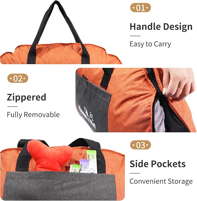 Portable Waterproof Dog Mat for Camping, Patio & Travel - Foldable Outdoor Dog Bed with Teflon Shell & Removable Plush Pad - Easy Clean, Durable - S (Sage Green)