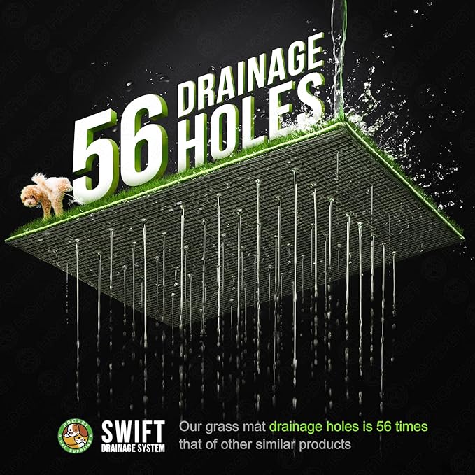 Hompet Dog Grass Pad with Tray Large, Puppy Turf Potty Reusable Training Pads with Pee Baffle, Artificial Grass Patch for Indoor and Outdoor Use, Ideal for Small and Medium Dogs (30"×20")