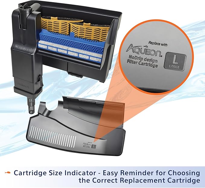 Aqueon Aquarium Fish Tank SmartClean Power Filter with EcoRenew Filter Cartridge, 50-90 Gallons