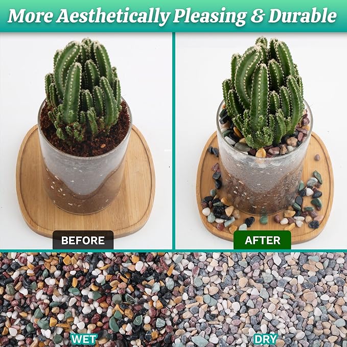 AVALUTION Aquarium Gravel for Plants -2.4lb Fish Tank Gravel for Succulent Cactus & Bonsai, 1/4Inch Decorative River Rocks Pebbles for Gardening, Flower Pots, Landscaping, Terrarium