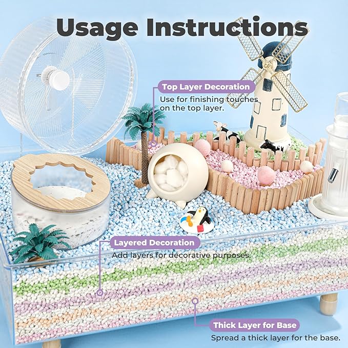 mini&moe Rabbit Bedding Guinea Pig Bedding Paper Pellet Bedding: Odor Control & Moisture Absorbent Natural Paper Pellet Bedding - for Small Animal Guinea Pigs, Rabbits,Hamsters Bedding 1.98lb