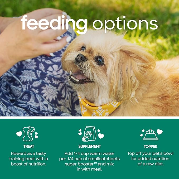 smallbatch Freeze Dried Dog Treats, Superfood Food Topper Lamb Bites for Dogs & Cats, Probiotics, Organic Ingredients, High Protein, Grain Free Healthy Treat or Food Topper, Made in The USA, 7 oz Bag