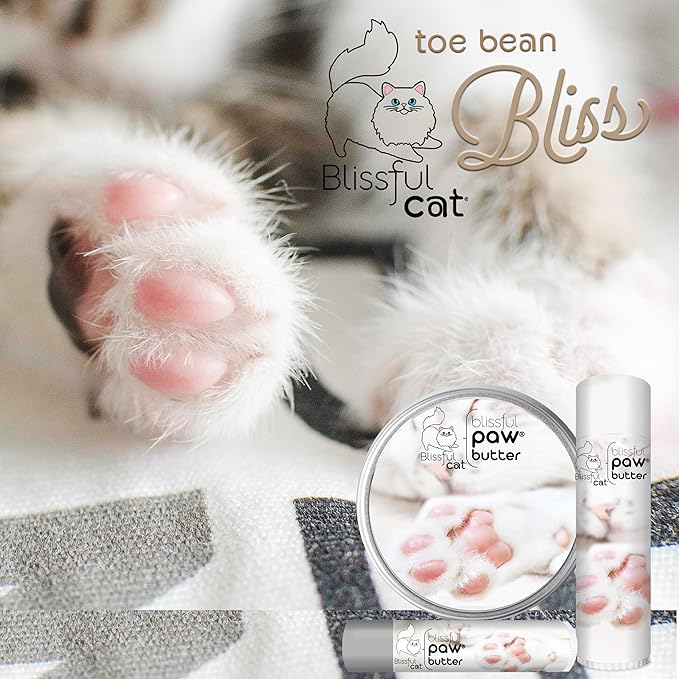 The Blissful Cat Paw Butter, Moisturizer for Dry Paw Pads, Softens and Protects a Rough Paw, Versatile, Lick-Safe Cat Paw Balm, 0.50 oz.