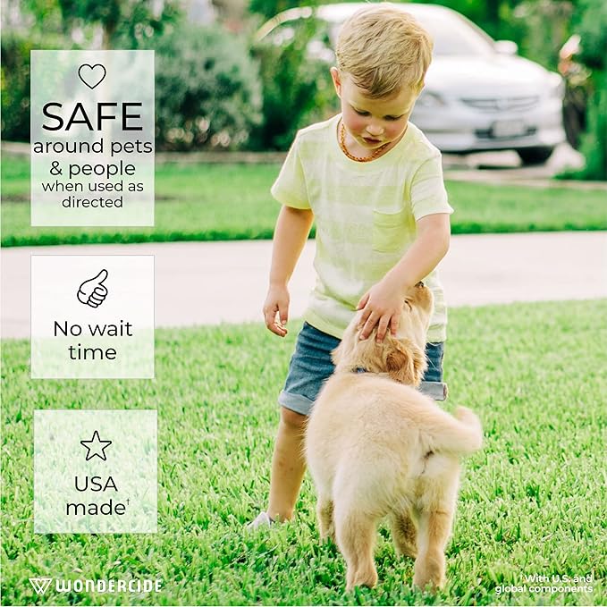 Wondercide - Outdoor Pest Control Spray with Natural Essential Oils - Mosquito, Ant, Insect Repellent, Treatment, Killer - Safe Around Pets Kids 32 oz