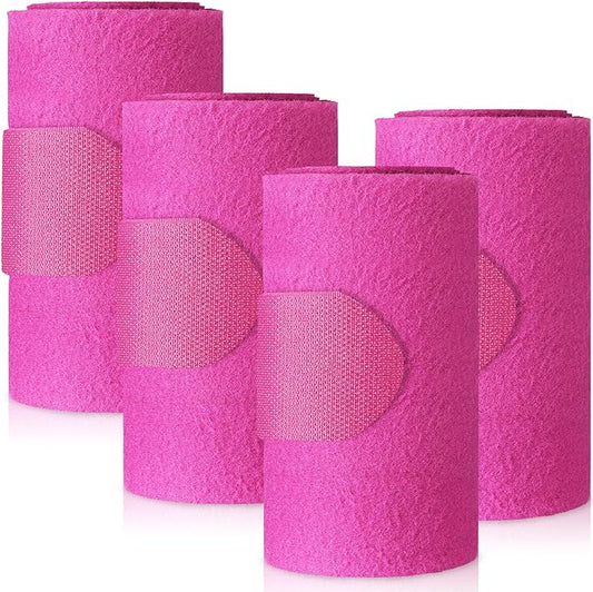 Set of 4 Horse No Bow Bandage 3D Contoured Standing Wrap Bandages Stable Nylon Horse Leg Wraps for Helping Prevent Horse from Tendon Damage and Keep Horses Clean and Safe(Purple)