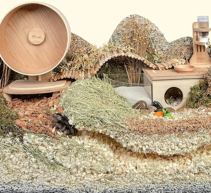 Niteangel Aspen Shaving Hamster Beddings for Syrian Dwarf Hamster Gerbil Mice Degu Rat Rabbit Bunny Guinea Pig Chinchilla Hedgehog or Other Small Pets (30L - 8mm)