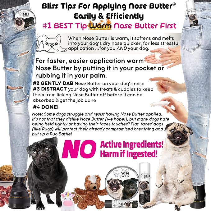 The Blissful Dog Black Pug Unscented Nose Butter, 0.15-Ounce