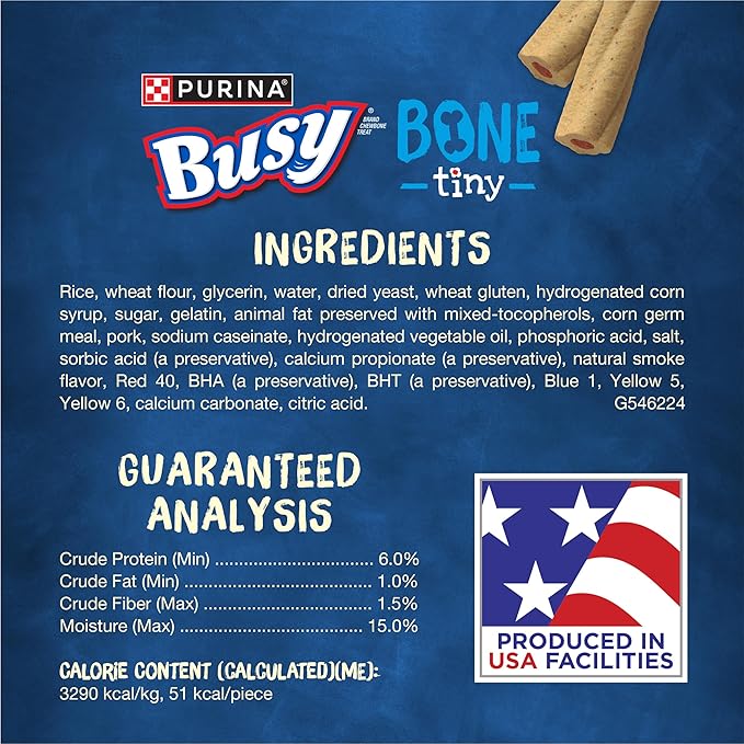 Purina Busy Bone Adult Toy Breed Dog Chew Bone Treats, Tiny - 60 ct. Pouch