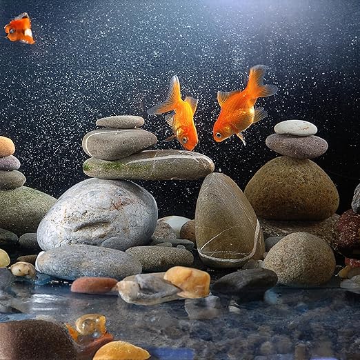 Large River Rocks for Landscaping 20lbs, 3-4 Inch Natural Unpolished Bulk Pebbles, Hand-Picked Premium Stones for Garden Design Fish Tank, Flower Pots, Pathways and Backyard, Mixed Color