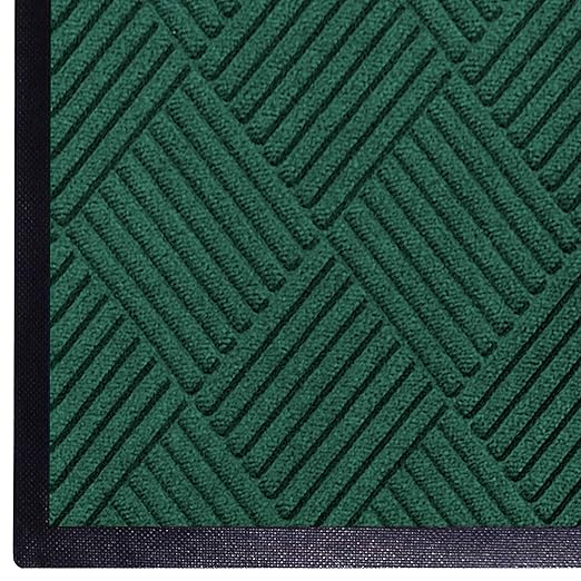 M+A Matting WaterHog Diamond | Commercial-Grade Entrance Mat with Rubber Border – Indoor/Outdoor, Quick Drying, Stain Resistant Door Mat (Evergreen, 6' x 8')